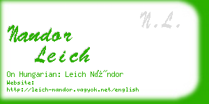 nandor leich business card